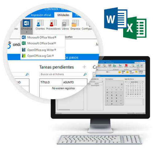 ContaSol permite exportar al paquete offimatico de Office